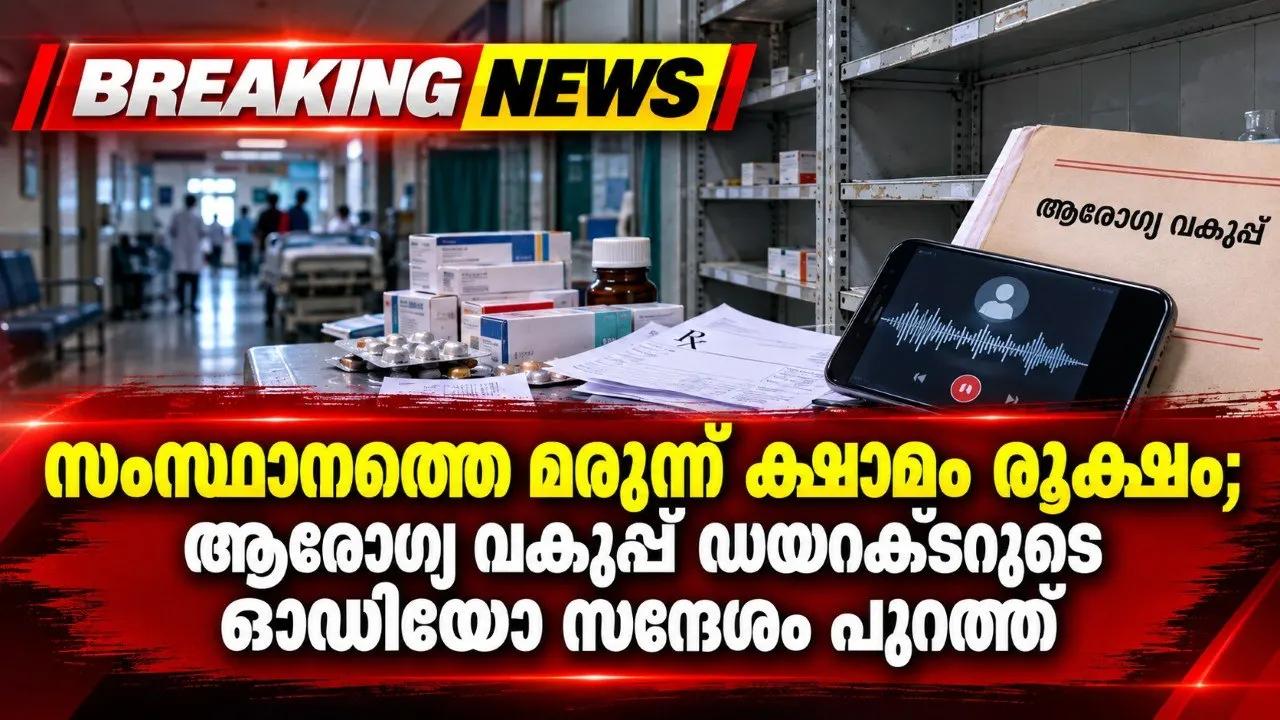 സംസ്ഥാനത്തെ മരുന്ന് ക്ഷാമം രൂക്ഷം; ആരോഗ്യ വകുപ്പ് ഡയറക്ടറുടെ ഓഡിയോ സന്ദേശം പുറത്ത്