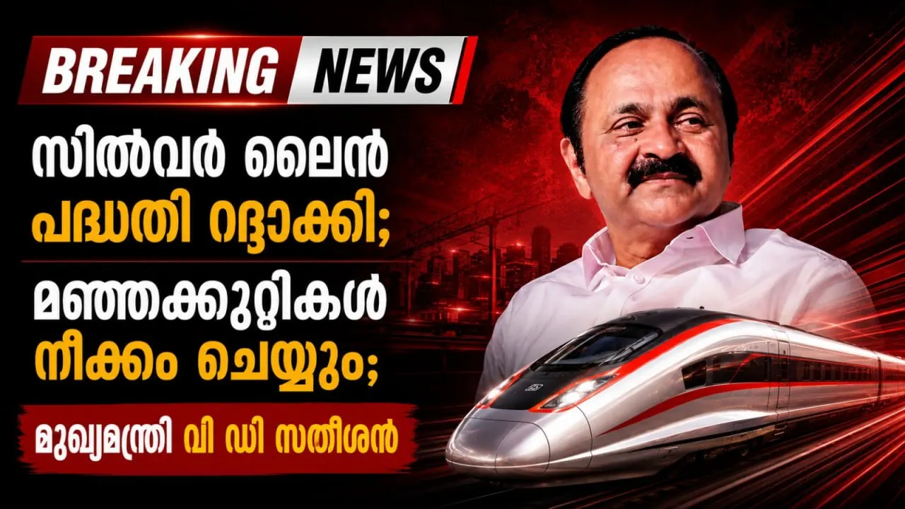സില്‍വര്‍ ലൈന്‍ പദ്ധതി റദ്ദാക്കി; മഞ്ഞക്കുറ്റികള്‍ നീക്കം ചെയ്യും; മുഖ്യമന്ത്രി വി ഡി സതീശൻ