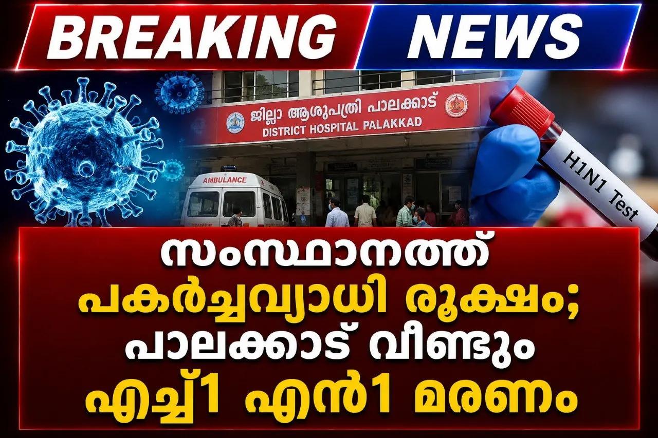 സംസ്ഥാനത്ത് പകർച്ചവ്യാധി രൂക്ഷം; പാലക്കാട് വീണ്ടും എച്ച്1 എൻ1 മരണം