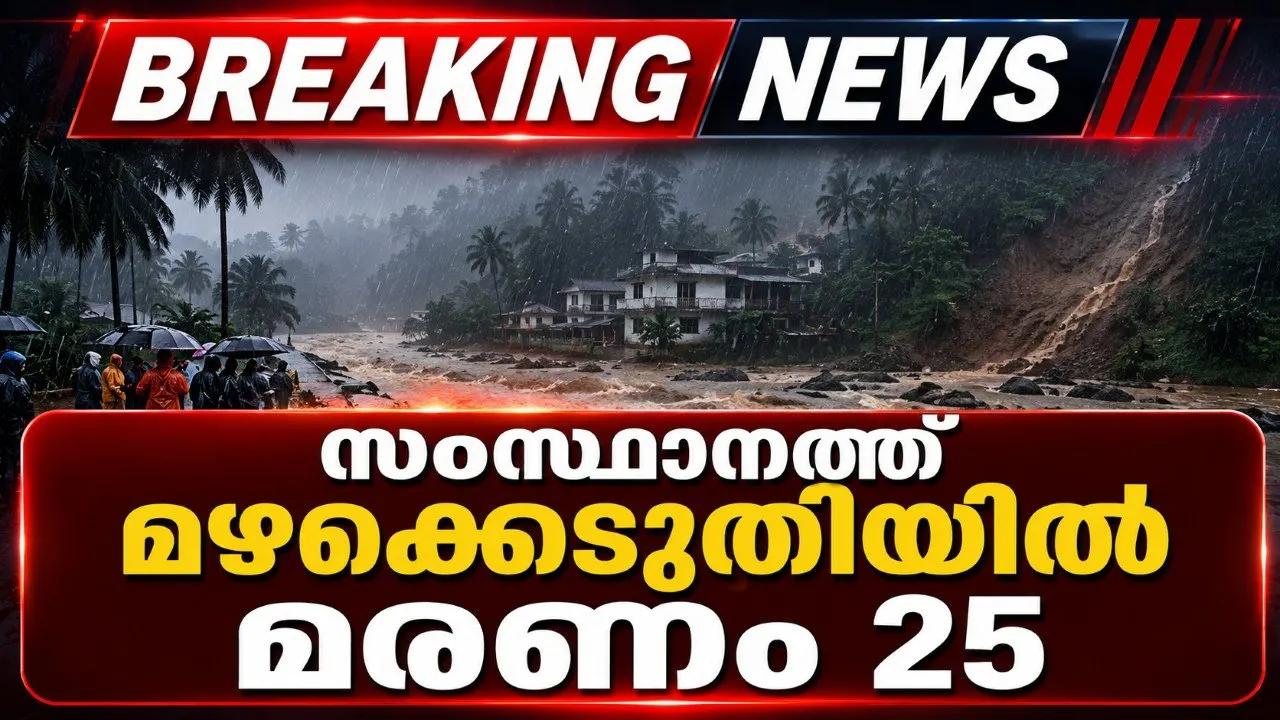 സംസ്ഥാനത്ത് മഴക്കെടുതിയിൽ മരണം 25