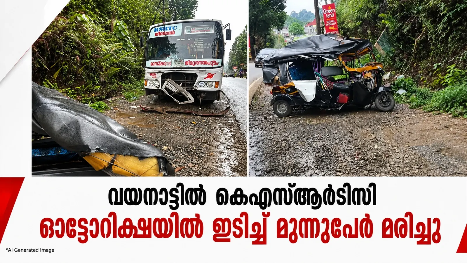 വയനാട്ടില് കെഎസ്ആര്ടിസി ഓട്ടോറിക്ഷയില് ഇടിച്ച് മൂന്നുപേര് മരിച്ചു