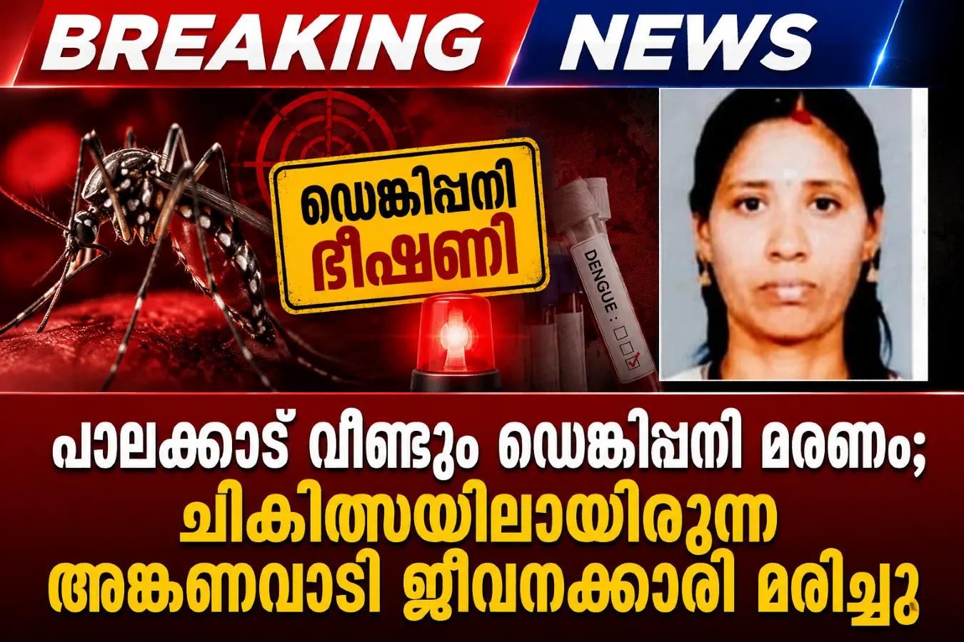 പാലക്കാട് വീണ്ടും ഡെങ്കിപ്പനി മരണം; ചികിത്സയിലായിരുന്ന അങ്കണവാടി ജീവനക്കാരി മരിച്ചു