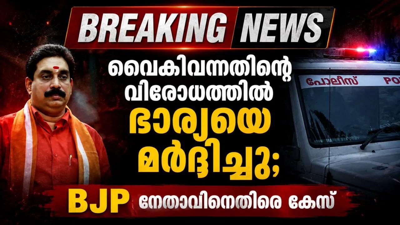 വൈകിവന്നതിന്റെ വിരോധത്തിൽ ഭാര്യയെ മര്ദ്ദിച്ചു; BJP നേതാവിനെതിരെ കേസ്