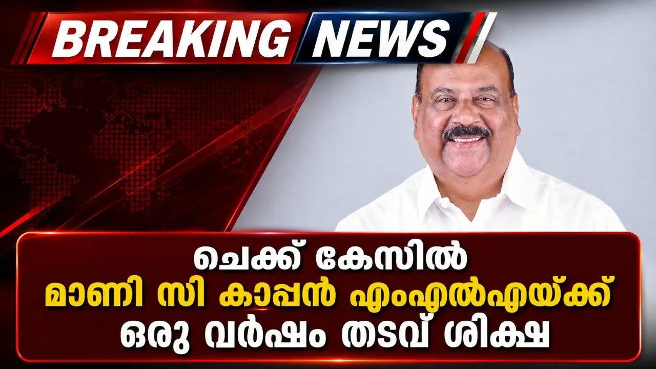 ചെക്ക് കേസില് മാണി സി കാപ്പൻ എംഎൽഎയ്ക്ക് ഒരു വര്ഷം തടവ് ശിക്ഷ